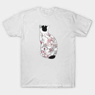 Cat in Apple Blossom Tattoo T-Shirt